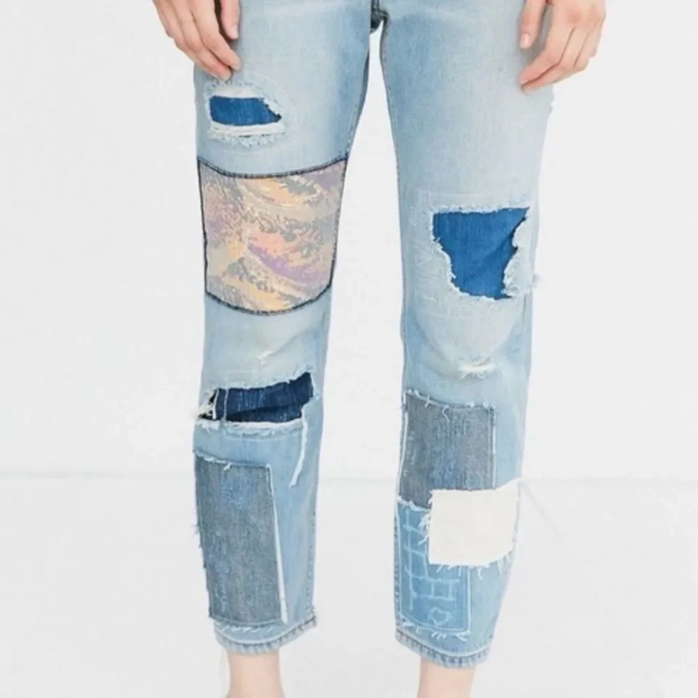 Urban Outfitters BDG Patchwork Distressed Slim Boyfriend Jeans